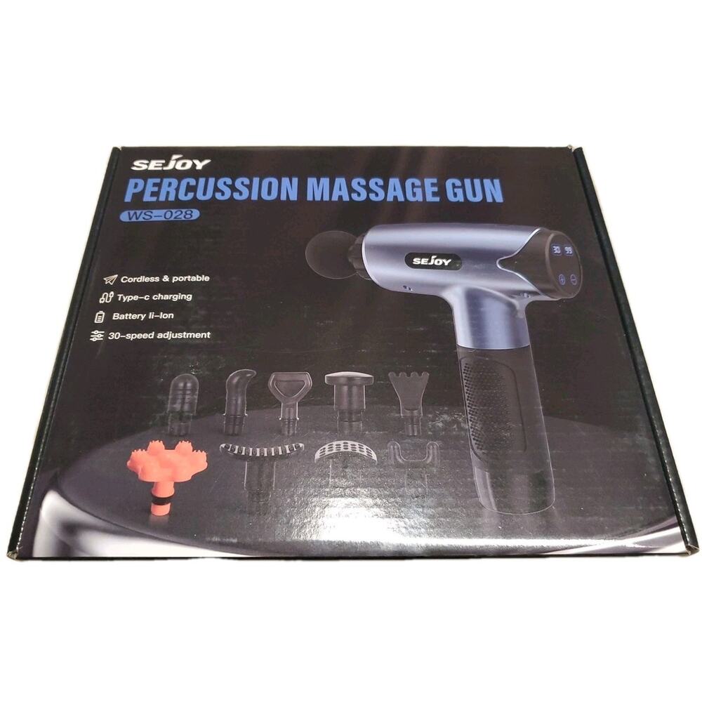 SEJOY Massage Gun Deep Tissue Handheld Muscle Massager for Pain Relief 10 Heads
